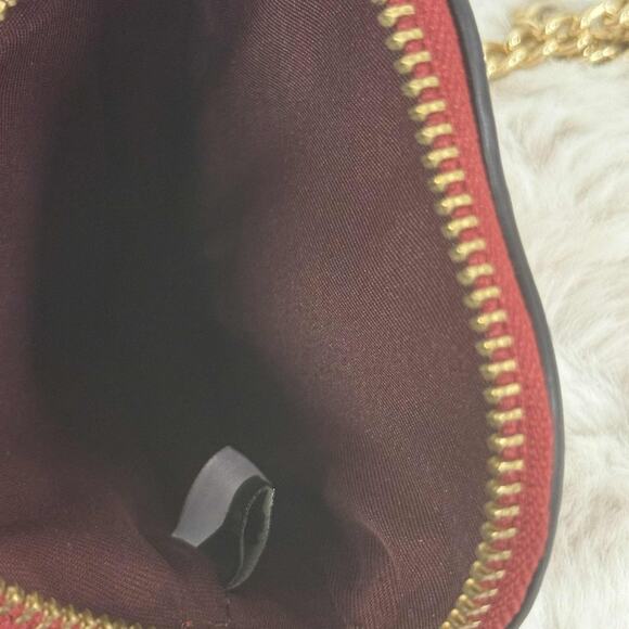 COACH Leather Strawberry Coin Case w/ Crossbody Chain Strap Creed # C1182 - Picture 9 of 9